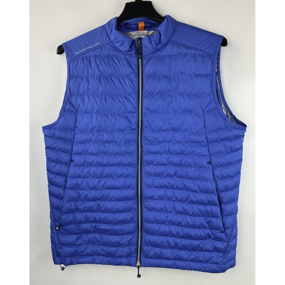 Peter Millar Hyperlight Quilted Puffer Vest Mens Large Blue Full Zip Crown Sport - Picture 5 of 13